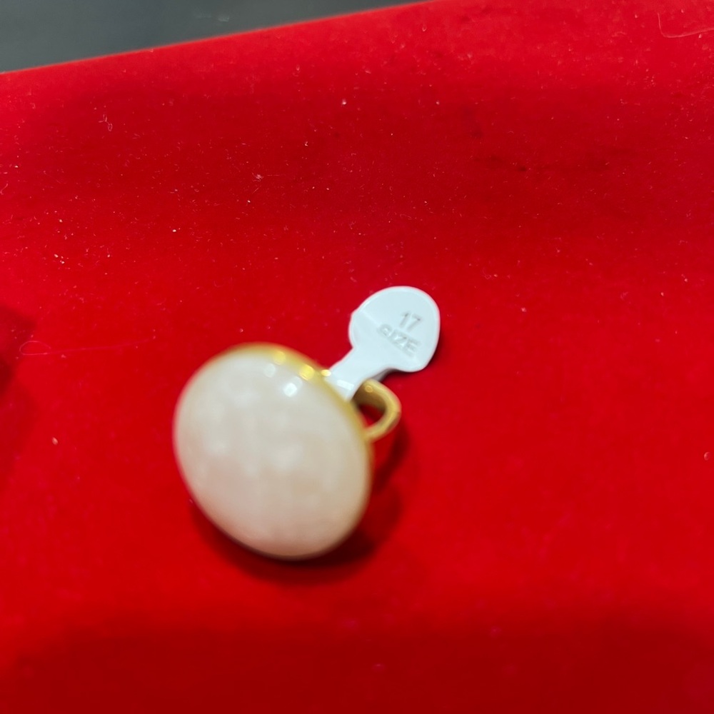 Elegant Gold plated and Cream Ring
